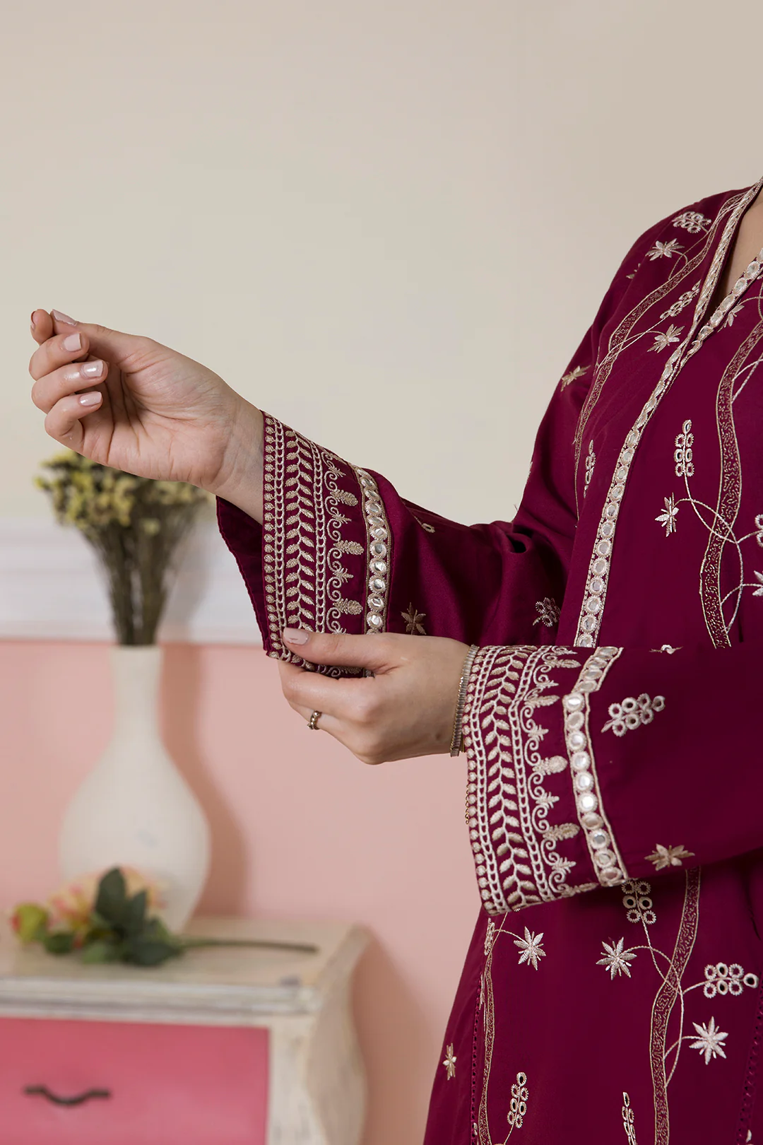 Embroidered Kurta Trouser - 2603 - Image 9