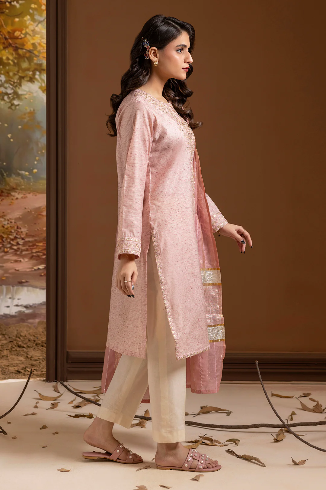 Embroidered Kurta Trouser - 2629 - Image 5
