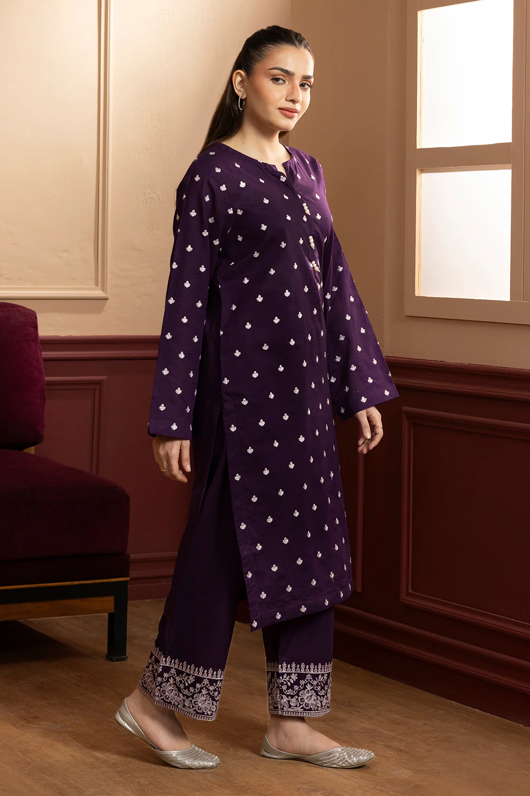 Embroidered Kurta Trouser - 2630 - Image 3