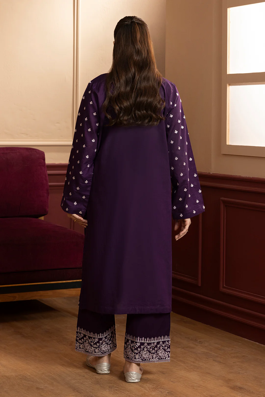 Embroidered Kurta Trouser - 2630 - Image 9