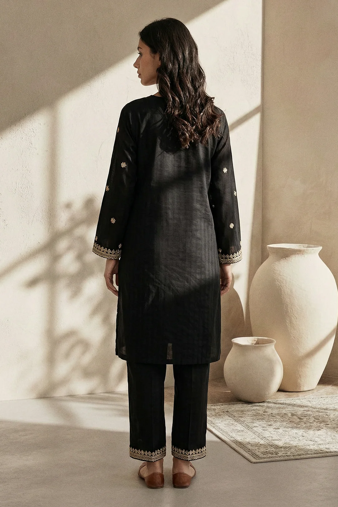 Embroidered Kurta Trouser - 2635 - Image 8