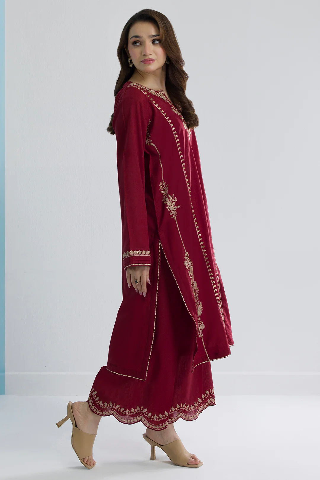 Embroidered Kurta Trouser - 2637 - Image 11