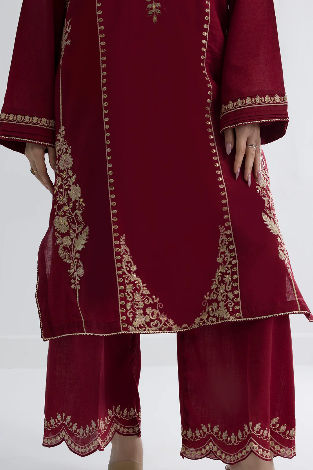 Embroidered Kurta Trouser - 2637 - Image 5