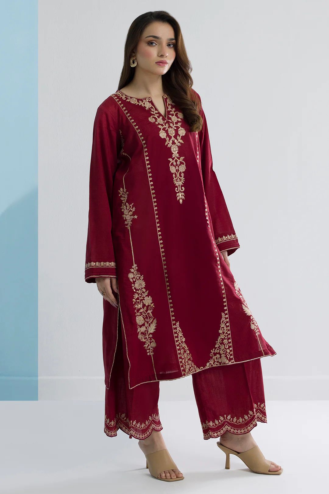 Embroidered Kurta Trouser - 2637 - Image 8