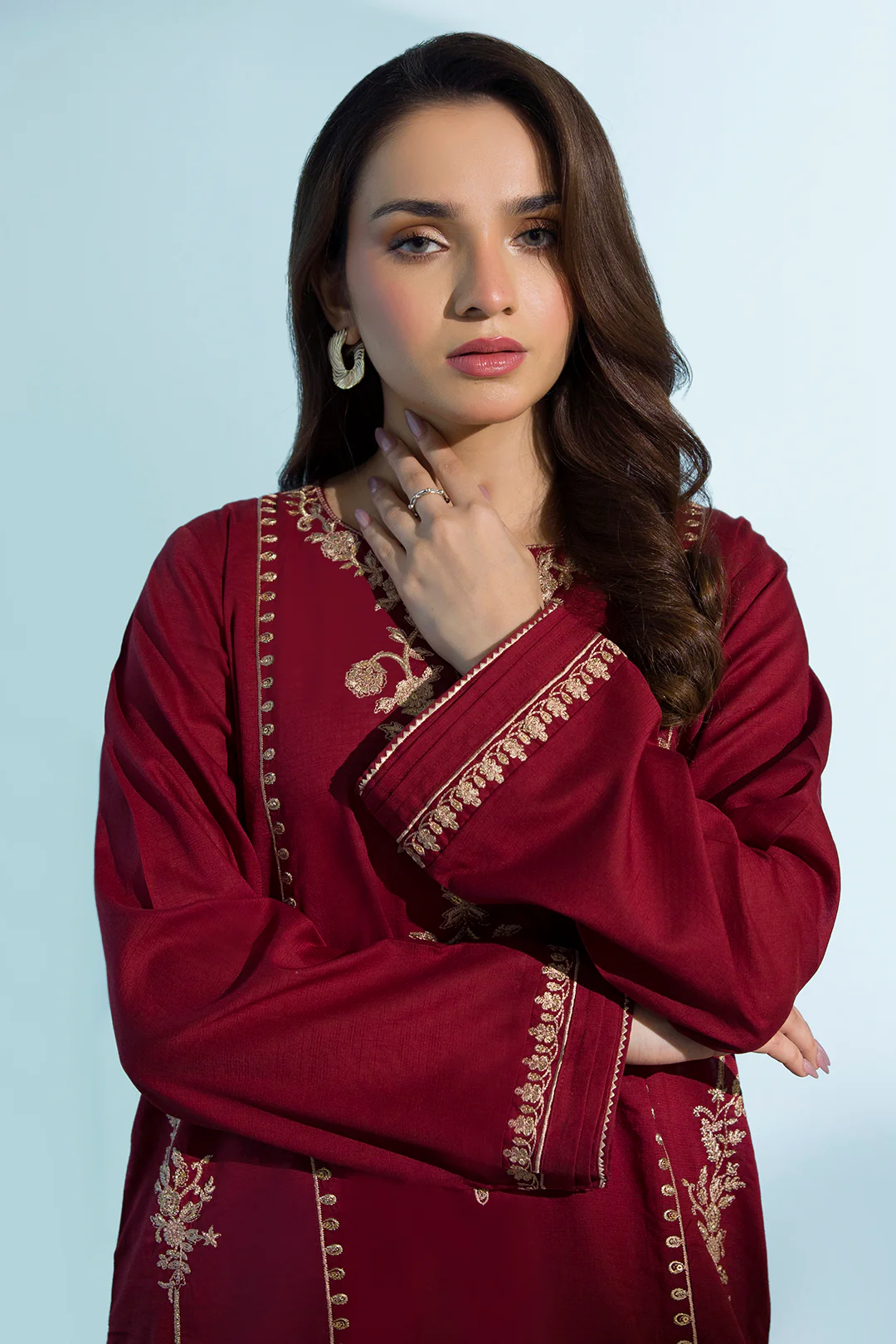 Embroidered Kurta Trouser - 2637 - Image 9