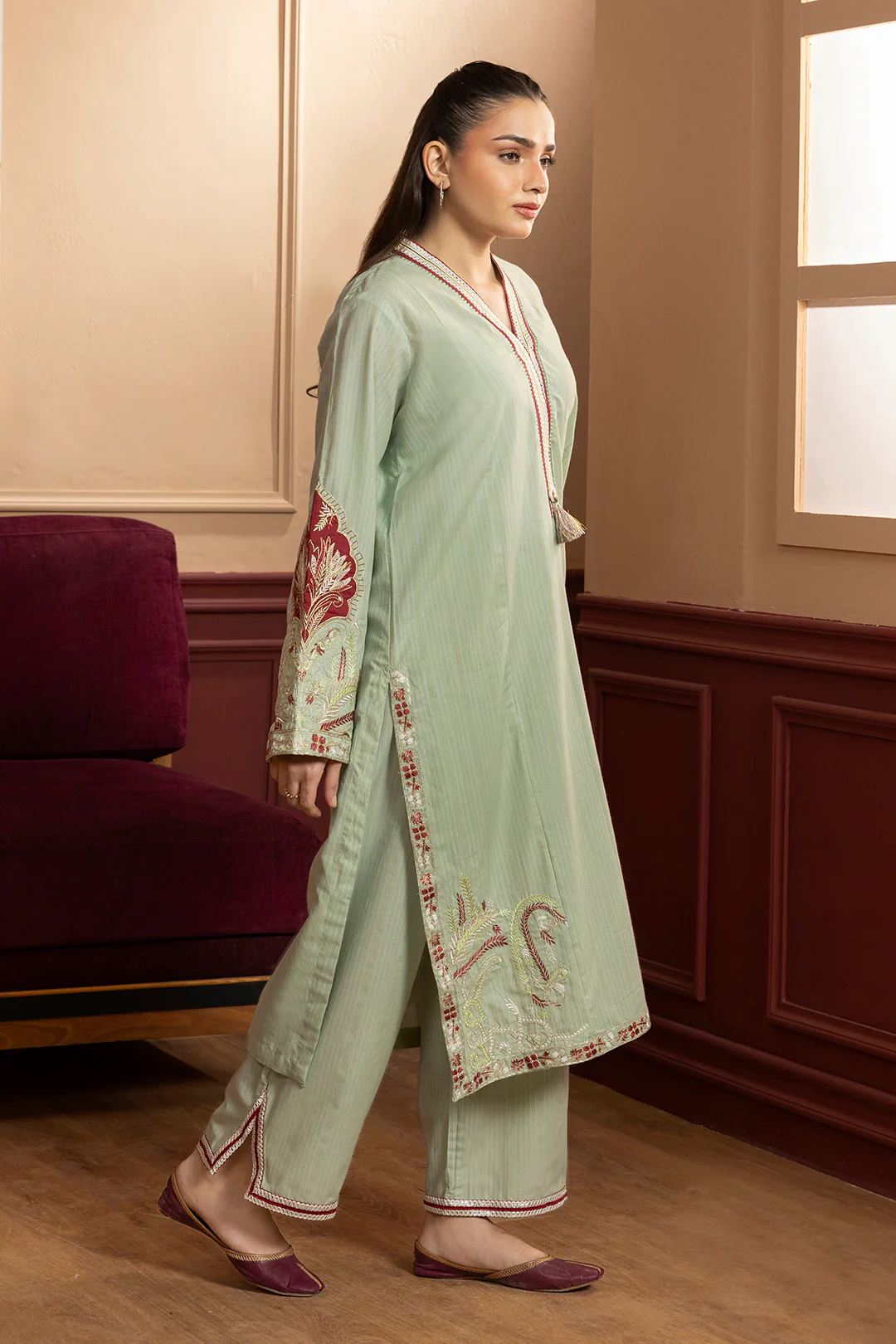 Embroidered Kurta Trouser - 2660 - Image 4