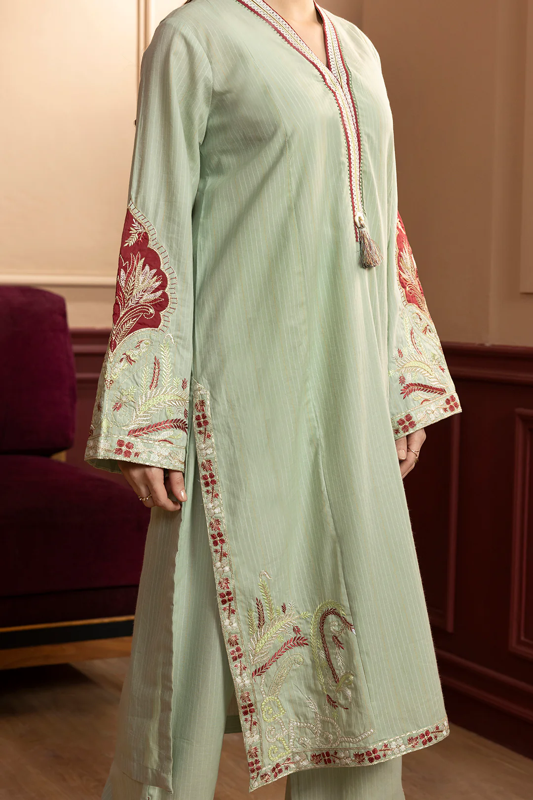 Embroidered Kurta Trouser - 2660 - Image 5