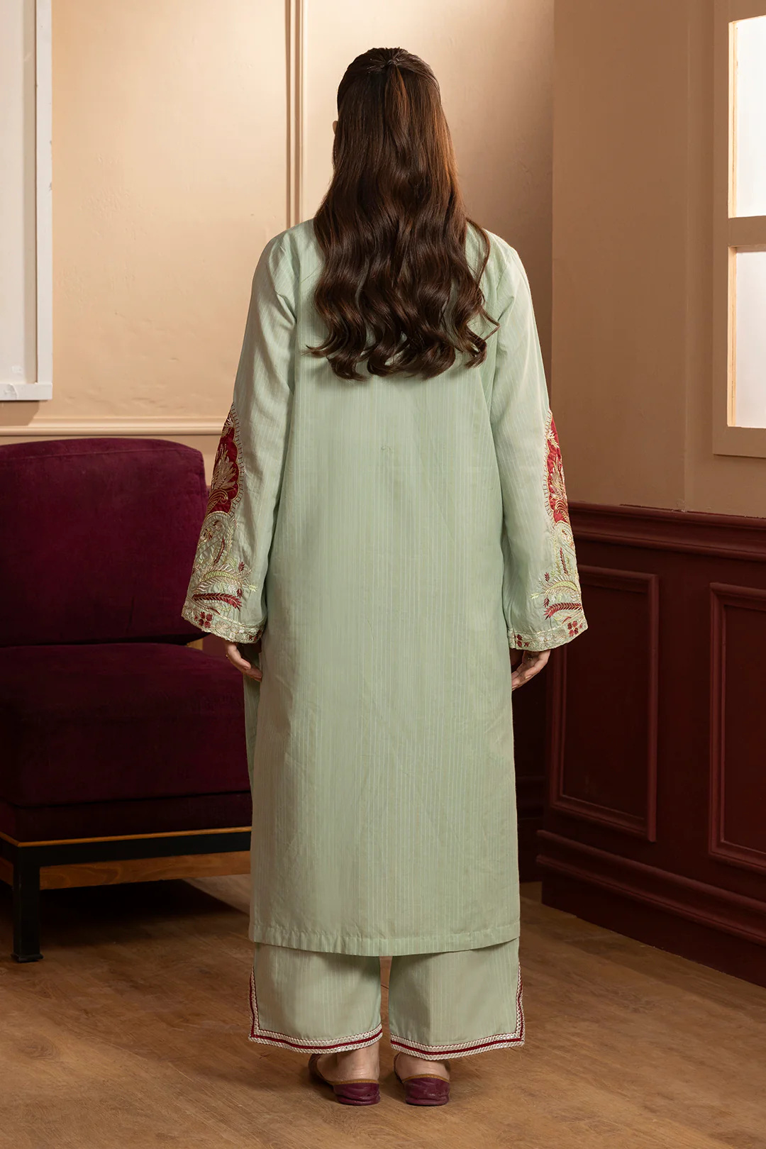 Embroidered Kurta Trouser - 2660 - Image 7