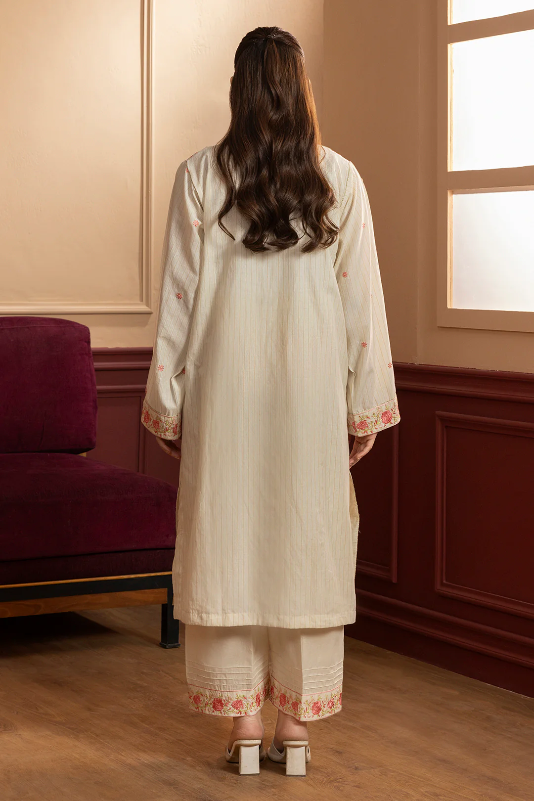 Embroidered Kurta Trouser - 2684 - Image 10