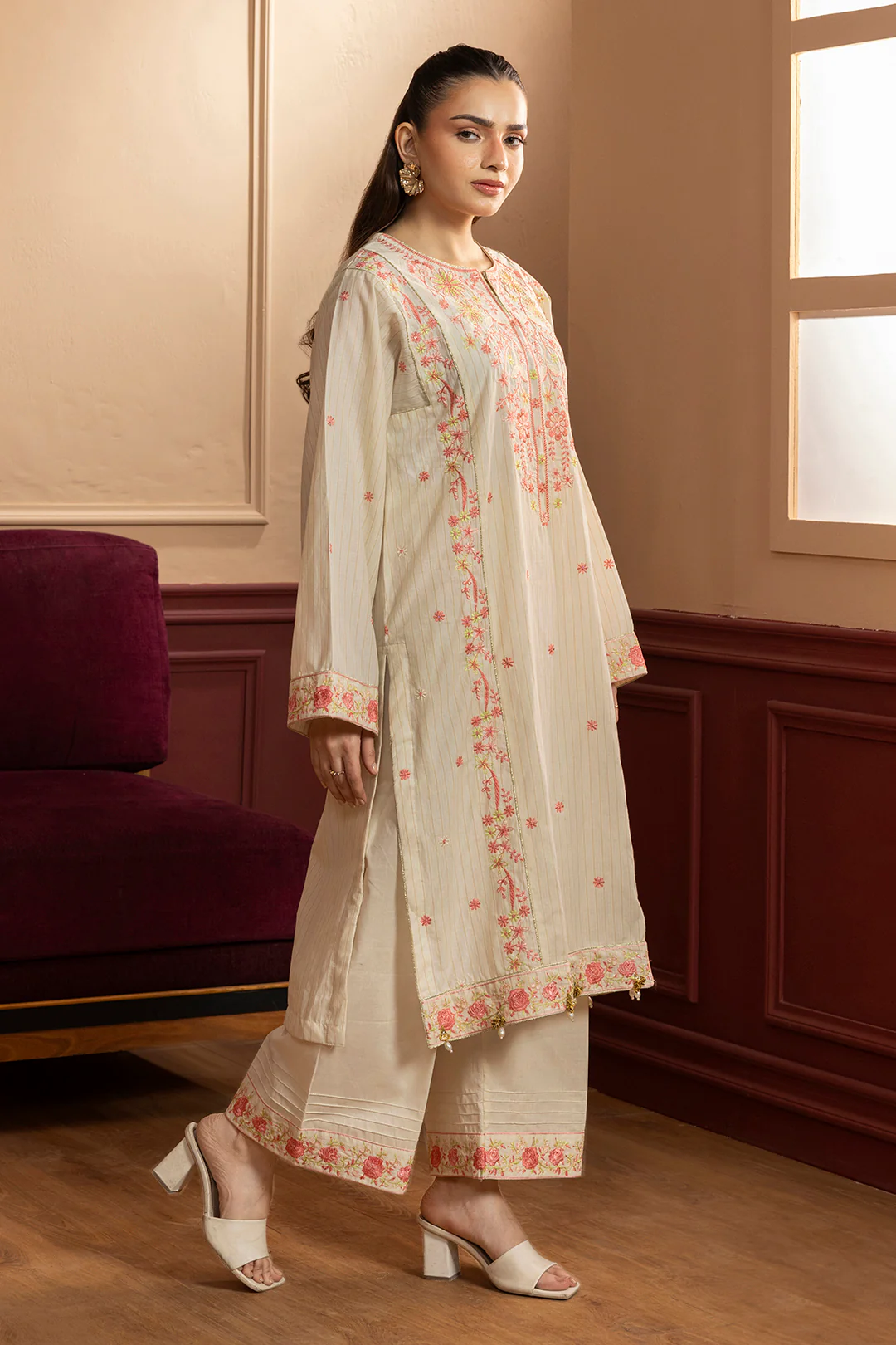 Embroidered Kurta Trouser - 2684 - Image 3
