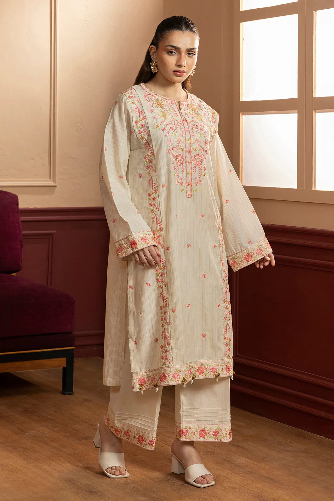 Embroidered Kurta Trouser - 2684 - Image 5