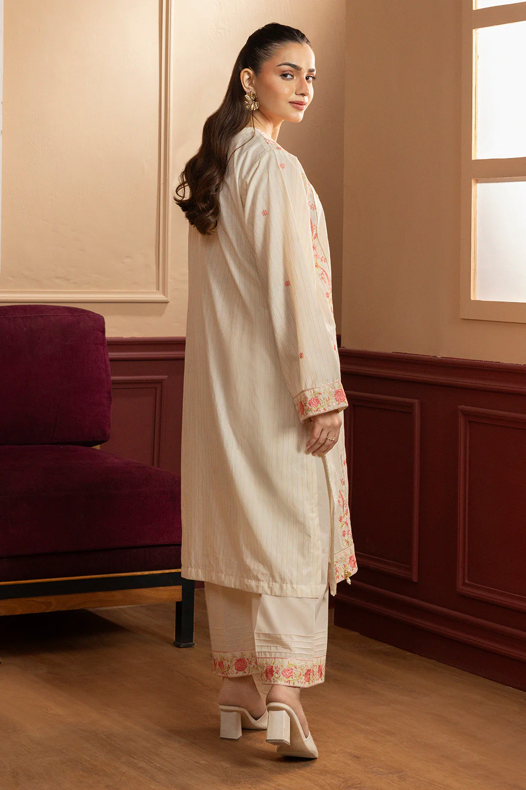 Embroidered Kurta Trouser - 2684 - Image 7