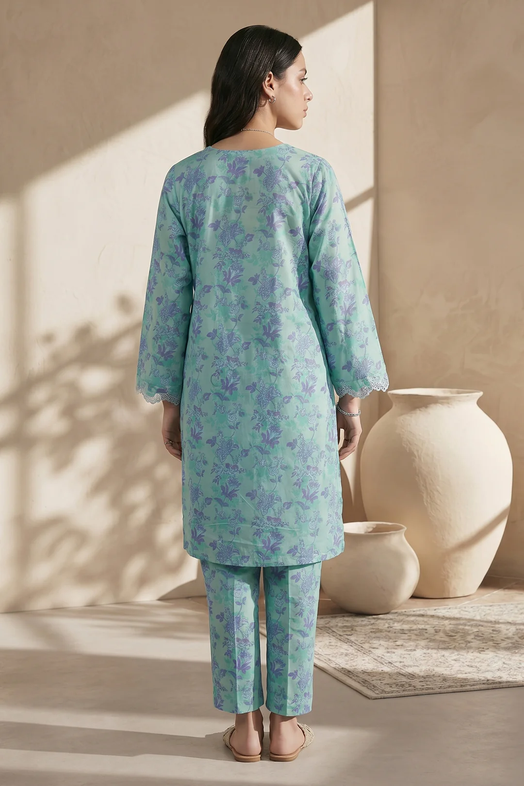 Embroidered Kurta Trouser - 2372 - Image 6