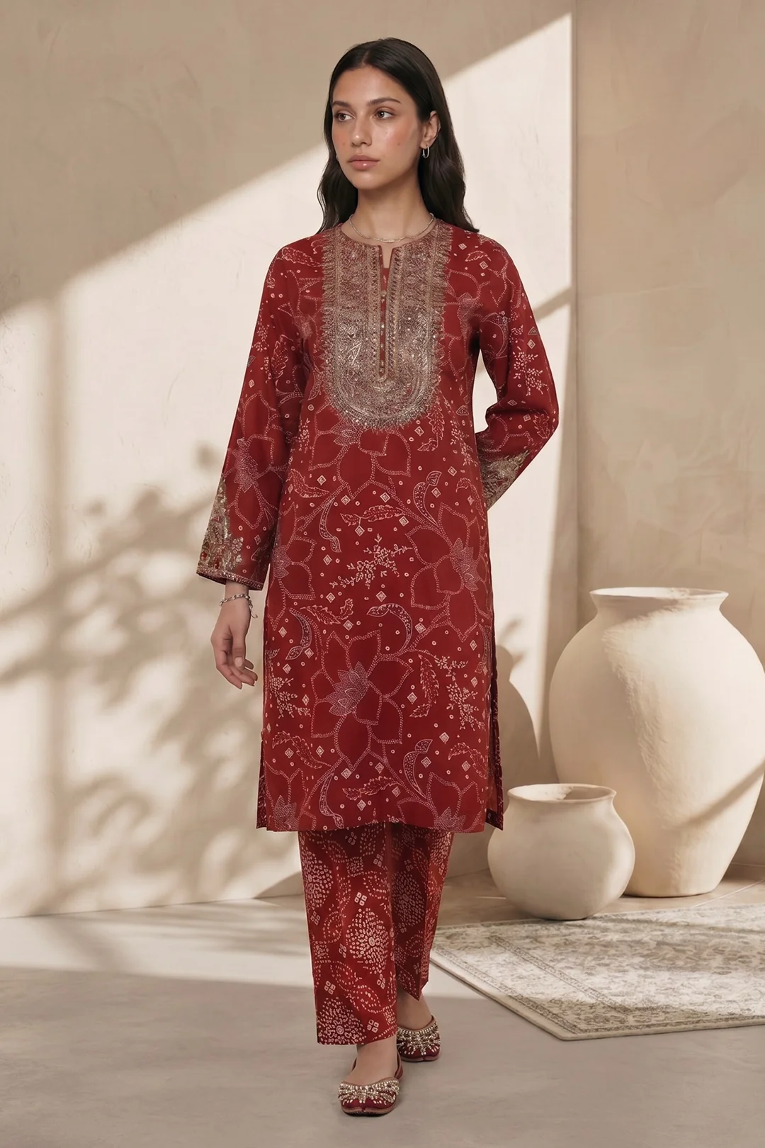 Embroidered Kurta Trouser - 2389 - Image 2