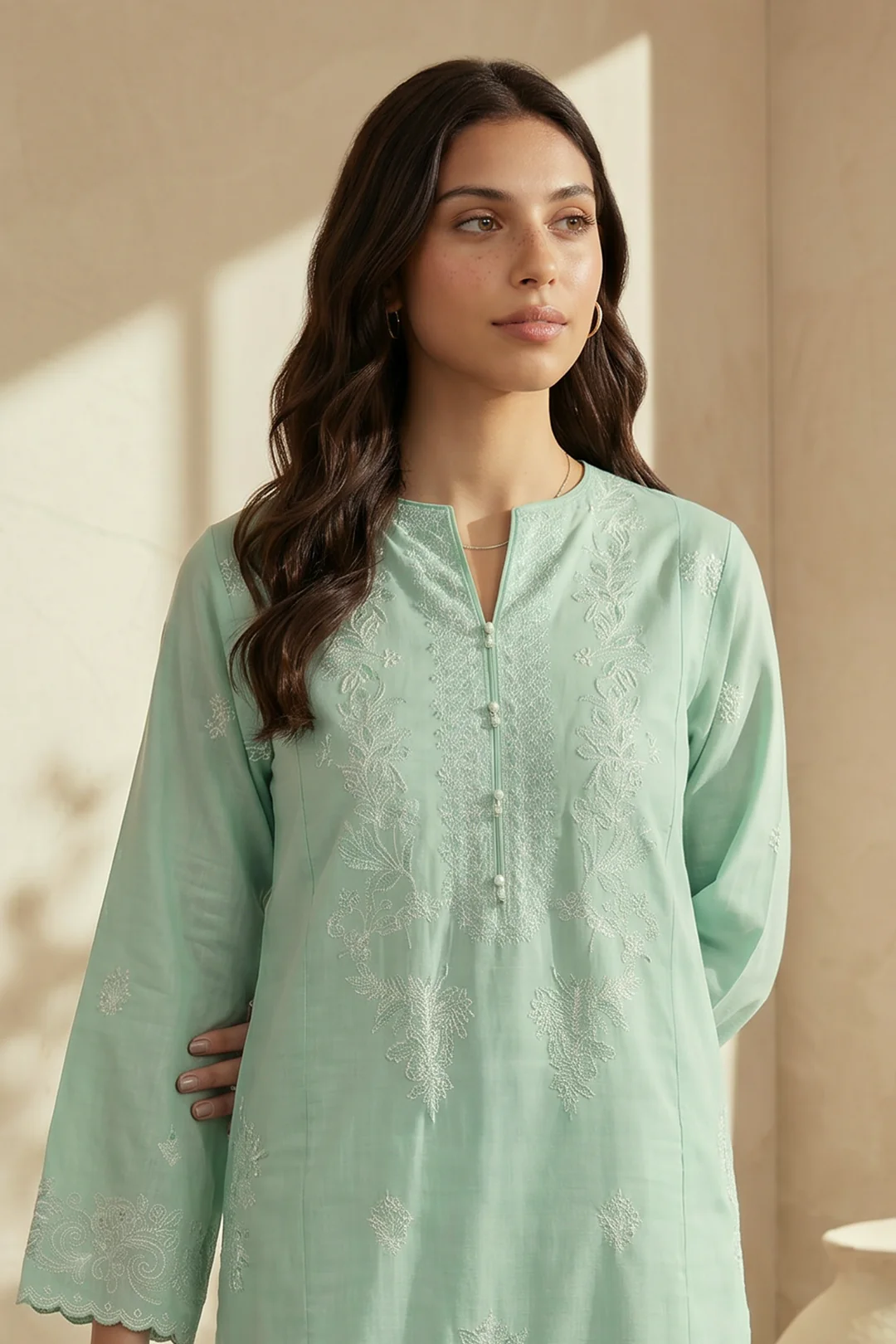 Embroidered Kurta Trouser - 3210 - Image 2