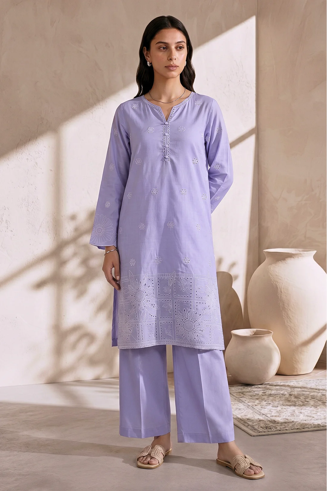 Embroidered Kurta Trouser - 3701 - Image 2