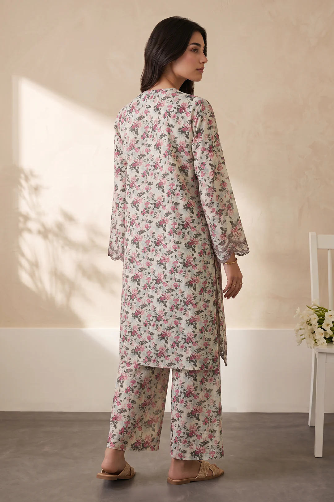 Embroidered Kurta Trouser - 3704 - Image 6