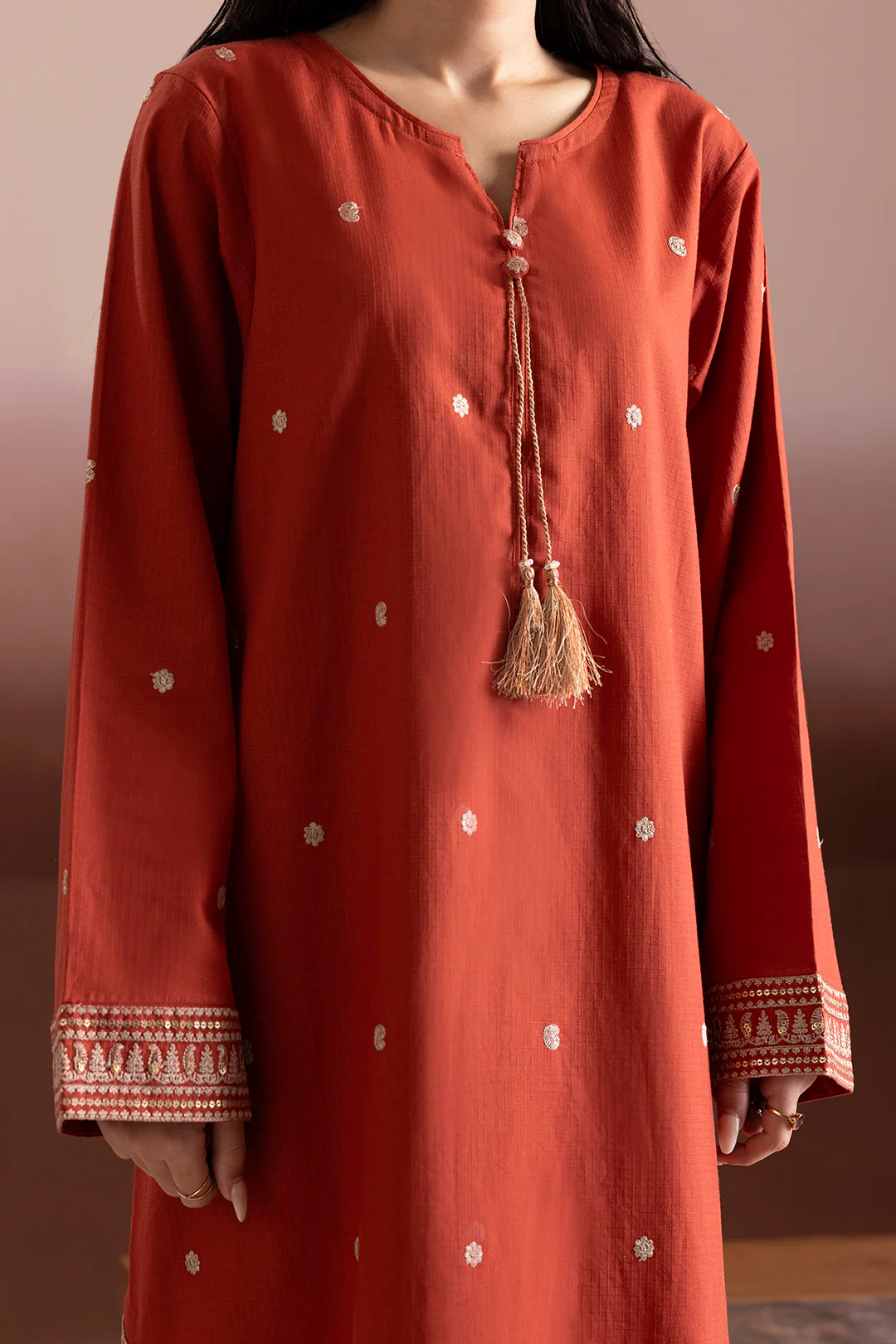 Embroidered Kurta Trouser - 3377 - Image 10
