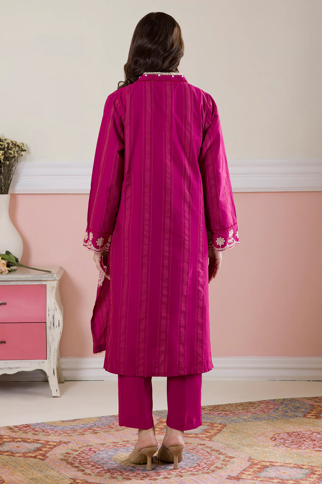 Embroidered Kurta Trouser - 2940 - Image 8