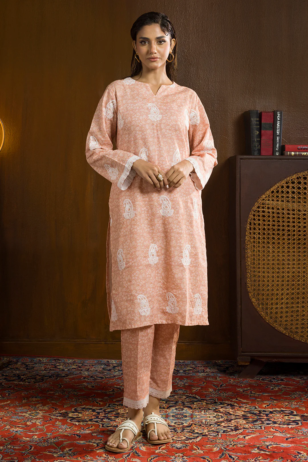 Embroidered Kurta Trouser - 3003 - Image 4
