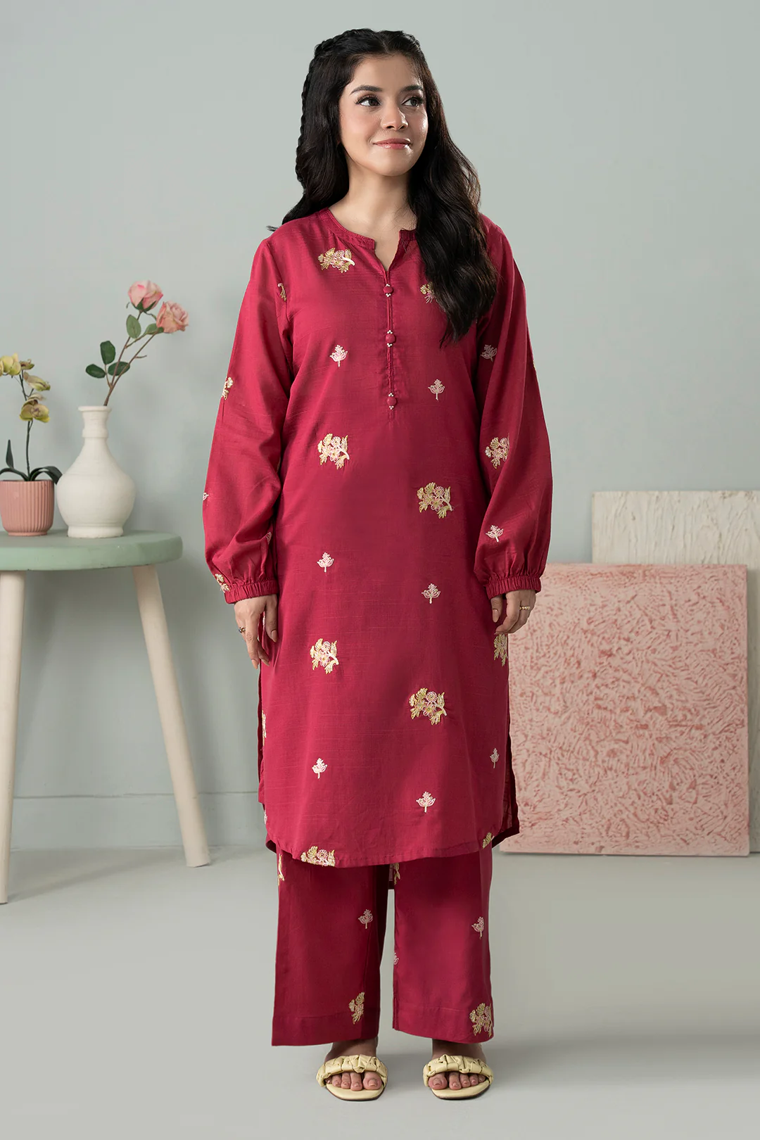 Embroidered Kurta Trouser - 3066 - Image 2
