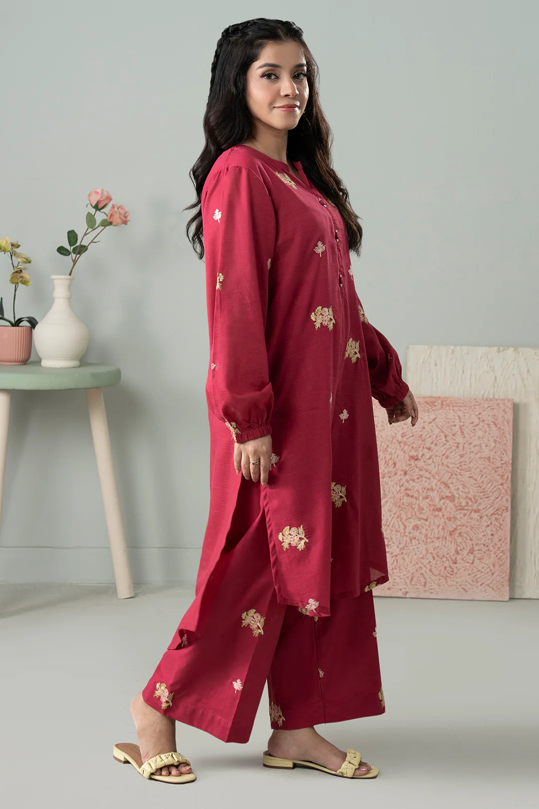 Embroidered Kurta Trouser - 3066 - Image 3