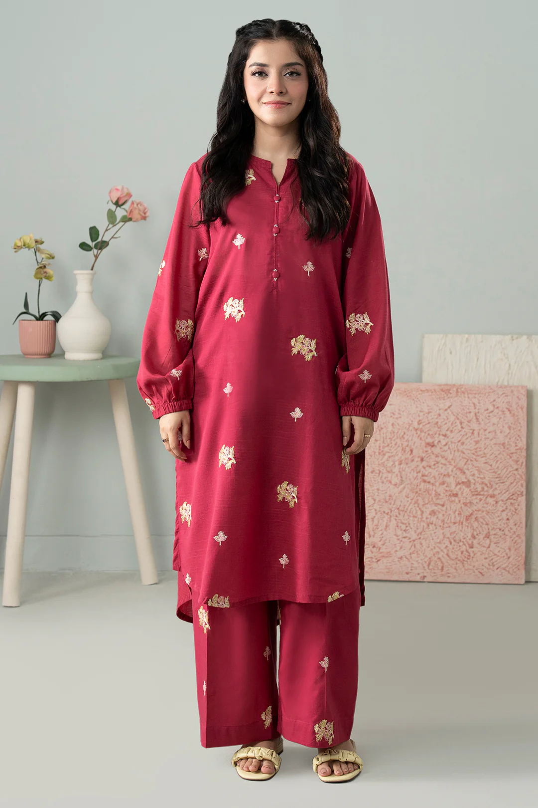 Embroidered Kurta Trouser - 3066 - Image 4