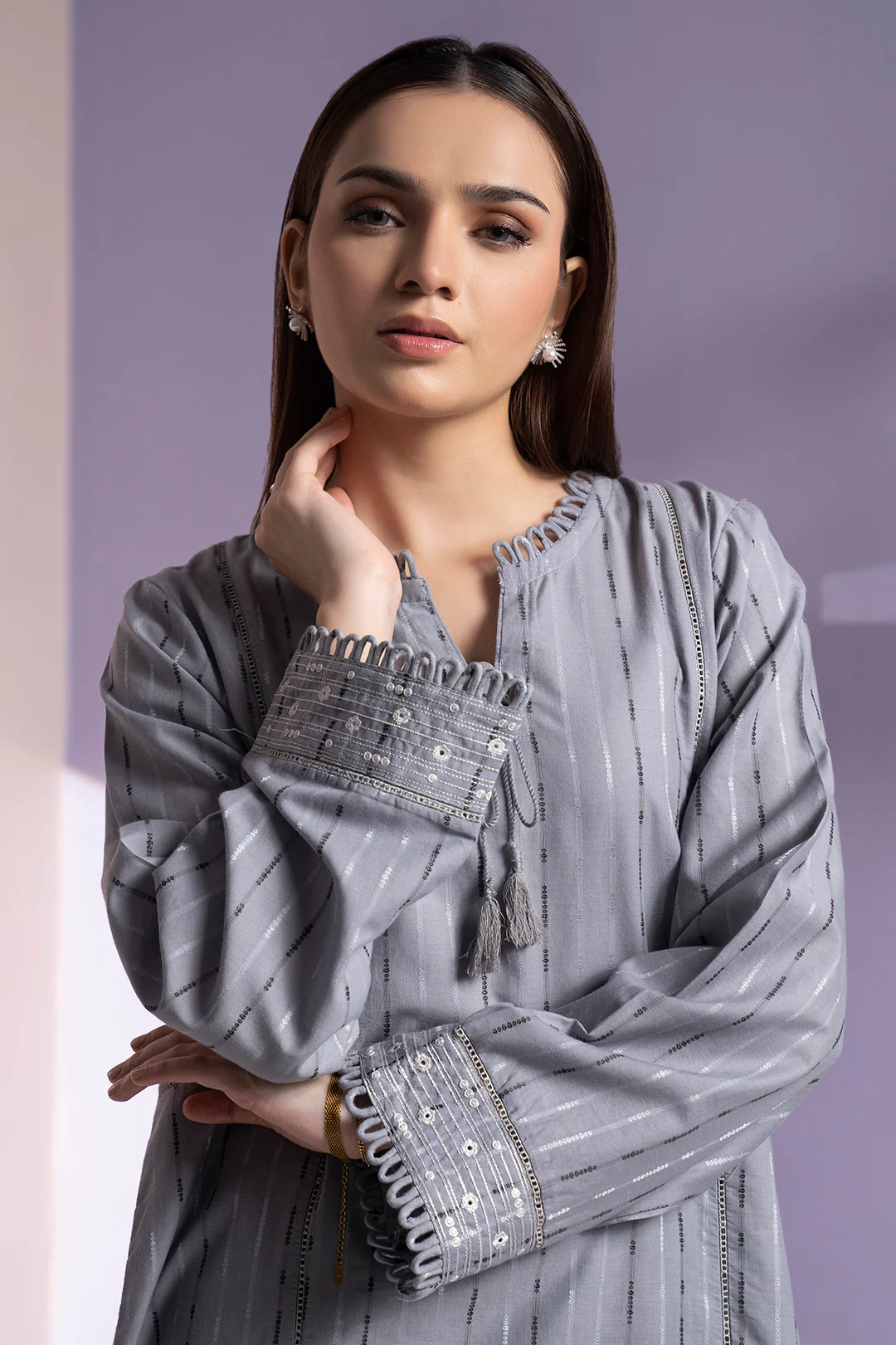 Embroidered Kurta Trouser - 3347 - Image 4