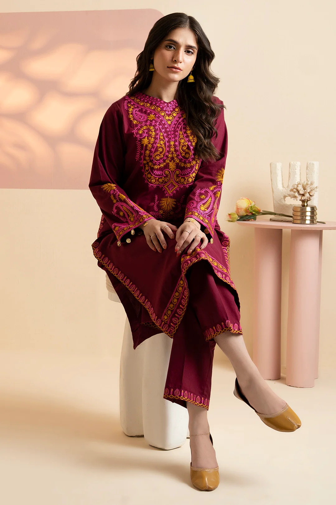 Embroidered Kurta Trouser - 3364 - Image 6