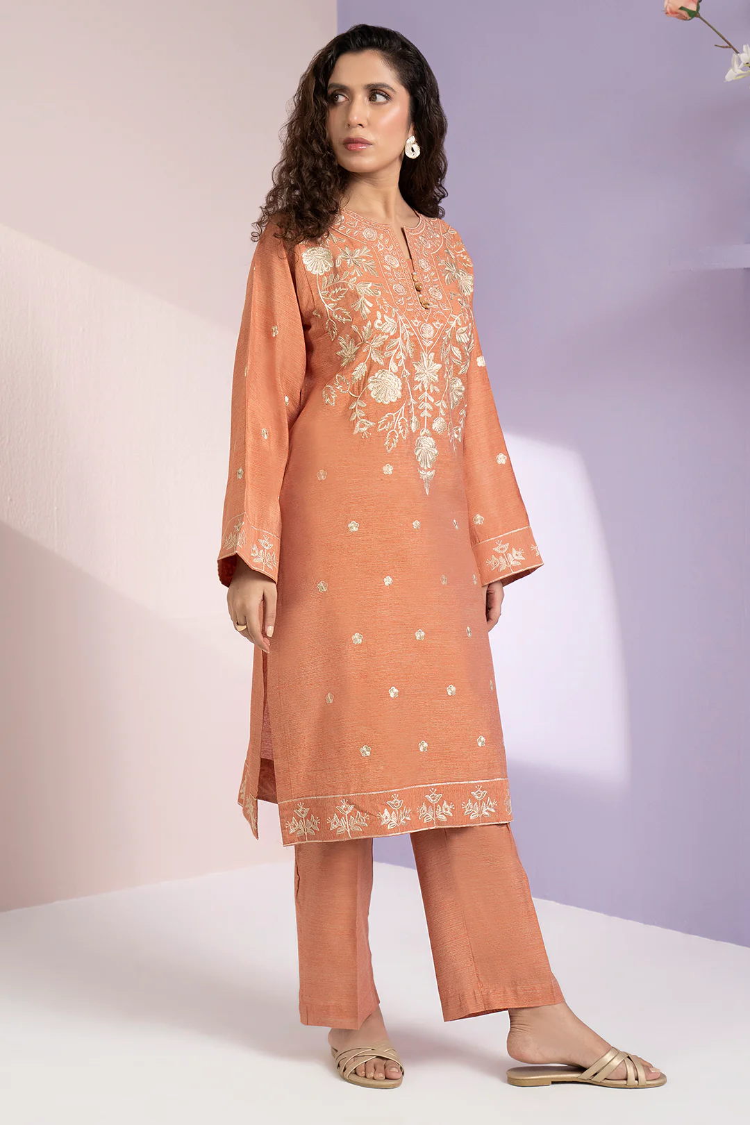 Embroidered Kurta Trouser - 3365 - Image 7