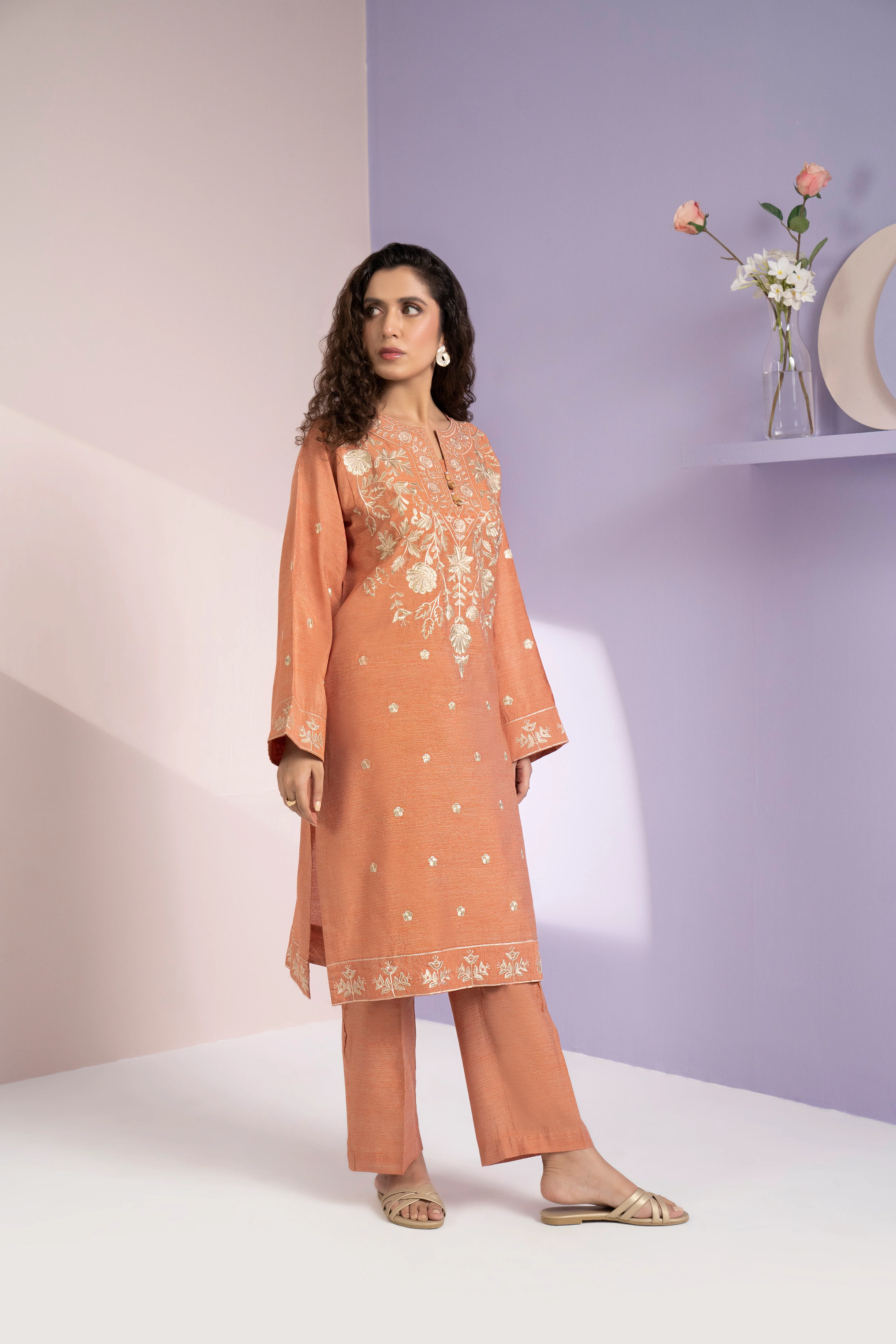 Embroidered Kurta Trouser - 3365 - Image 9