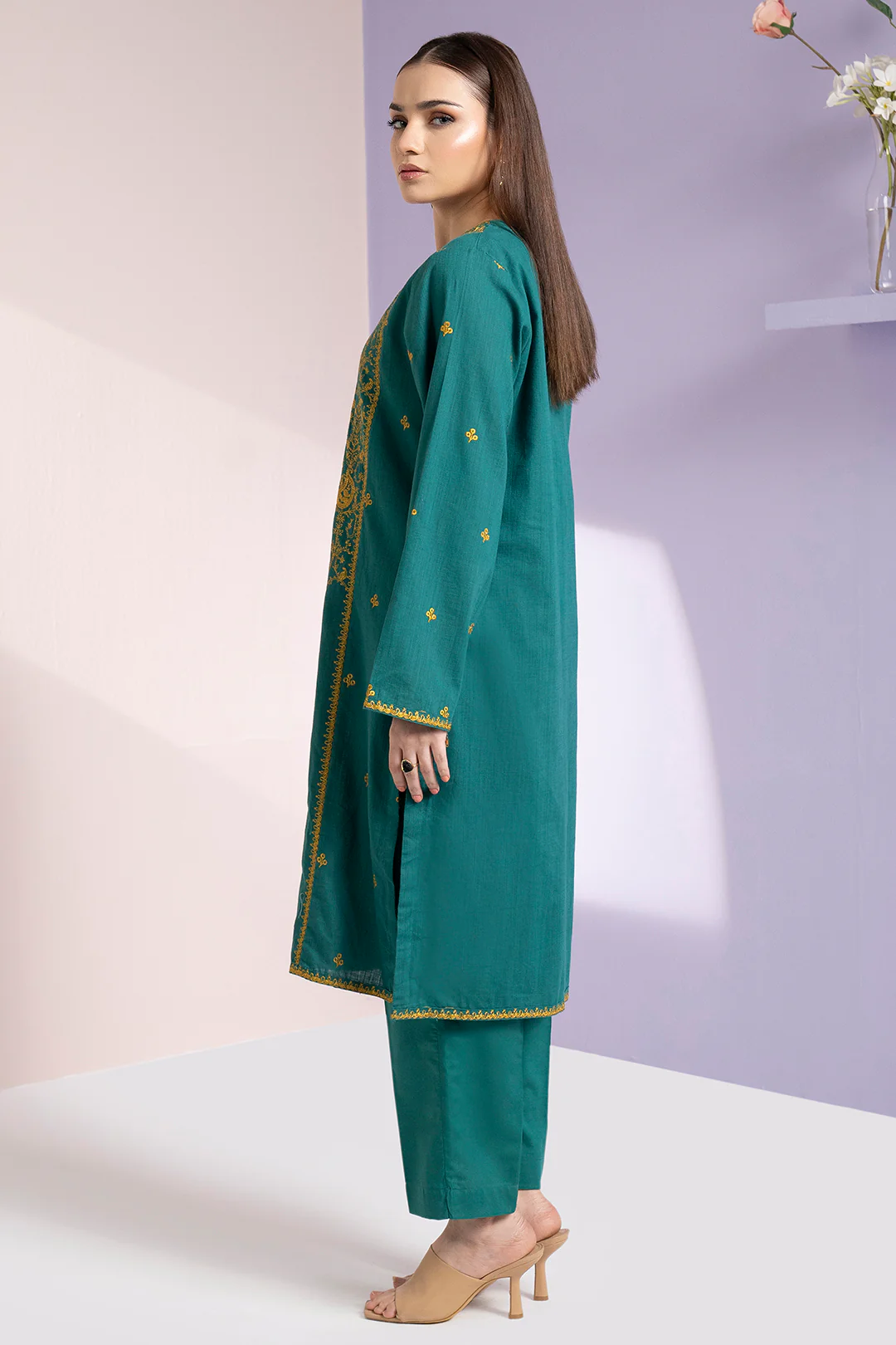 Embroidered Kurta Trouser - 3367 - Image 10