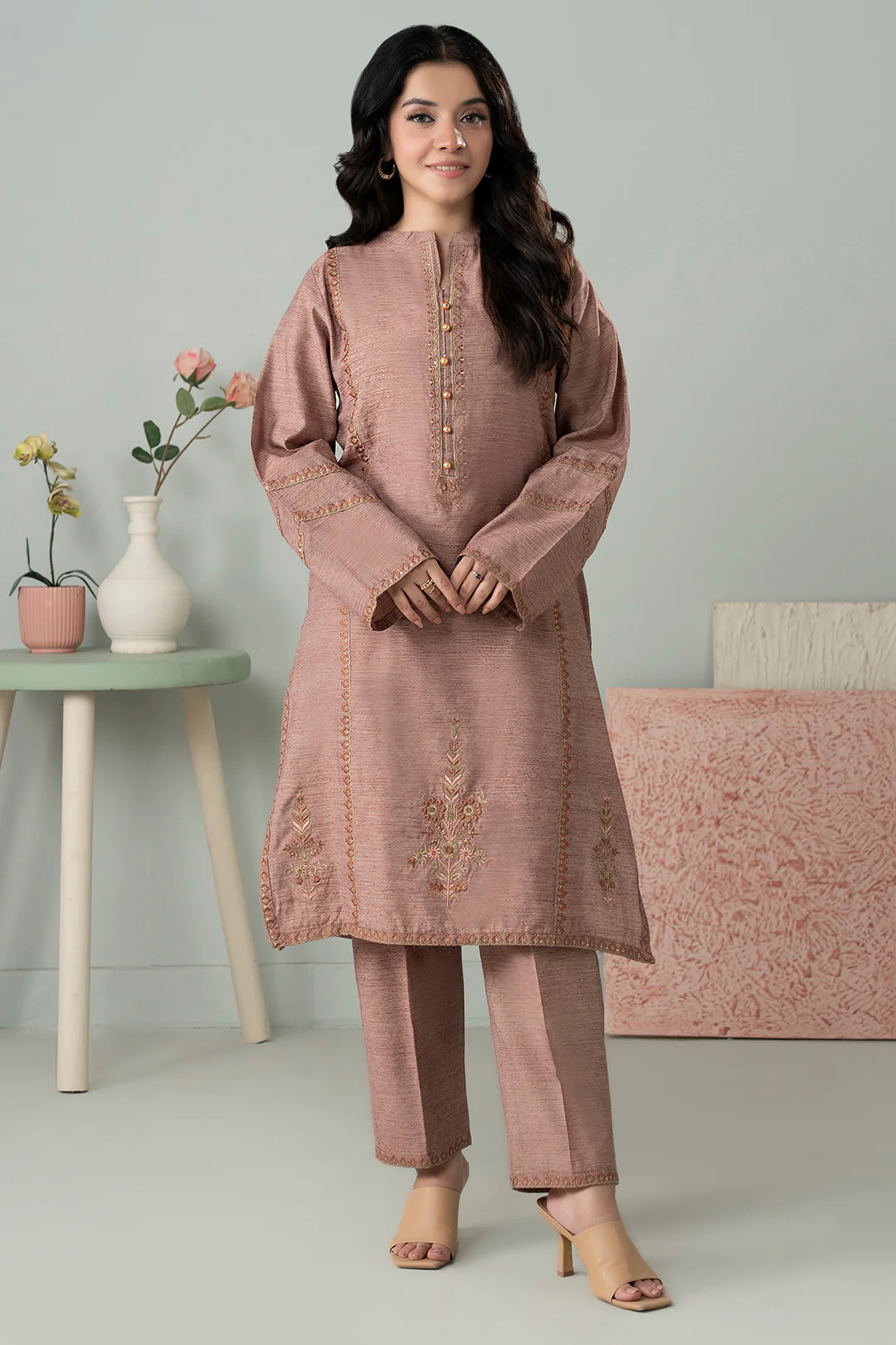 Embroidered Kurta Trouser - 3387