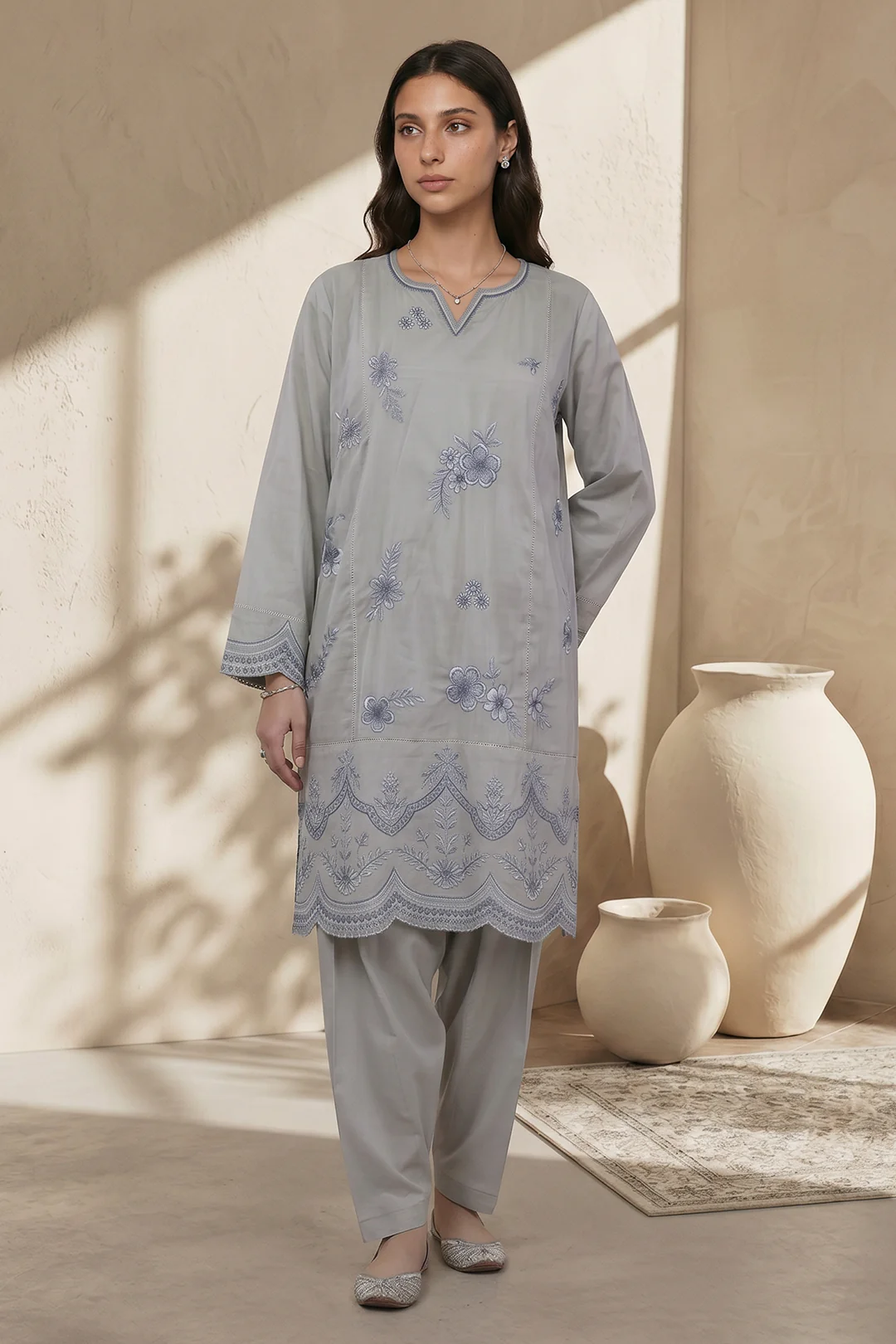 Embroidered Kurta Trouser - 2570 - Image 2