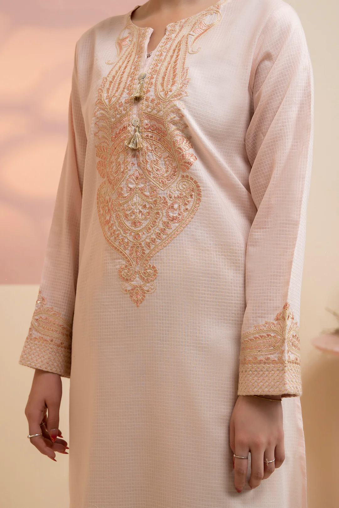 Embroidered Kurta - 2538 - Image 3