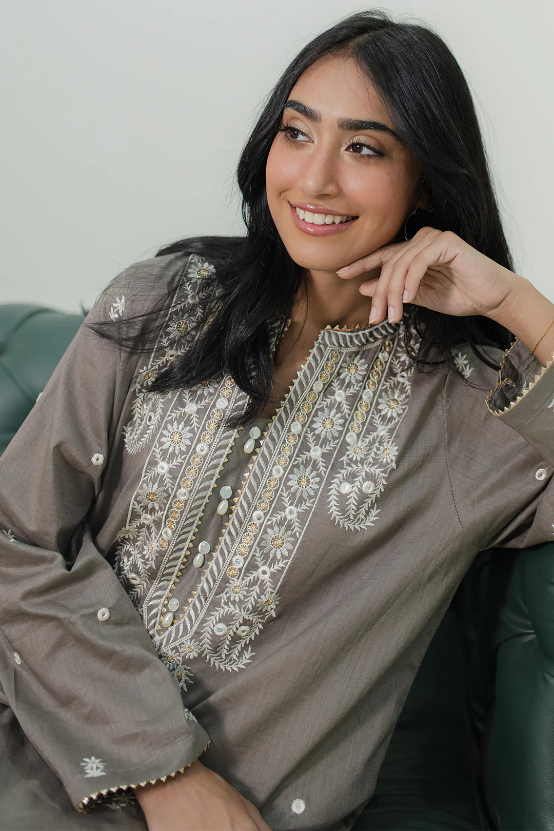 Embroidered Kurta - 1683 - Image 2