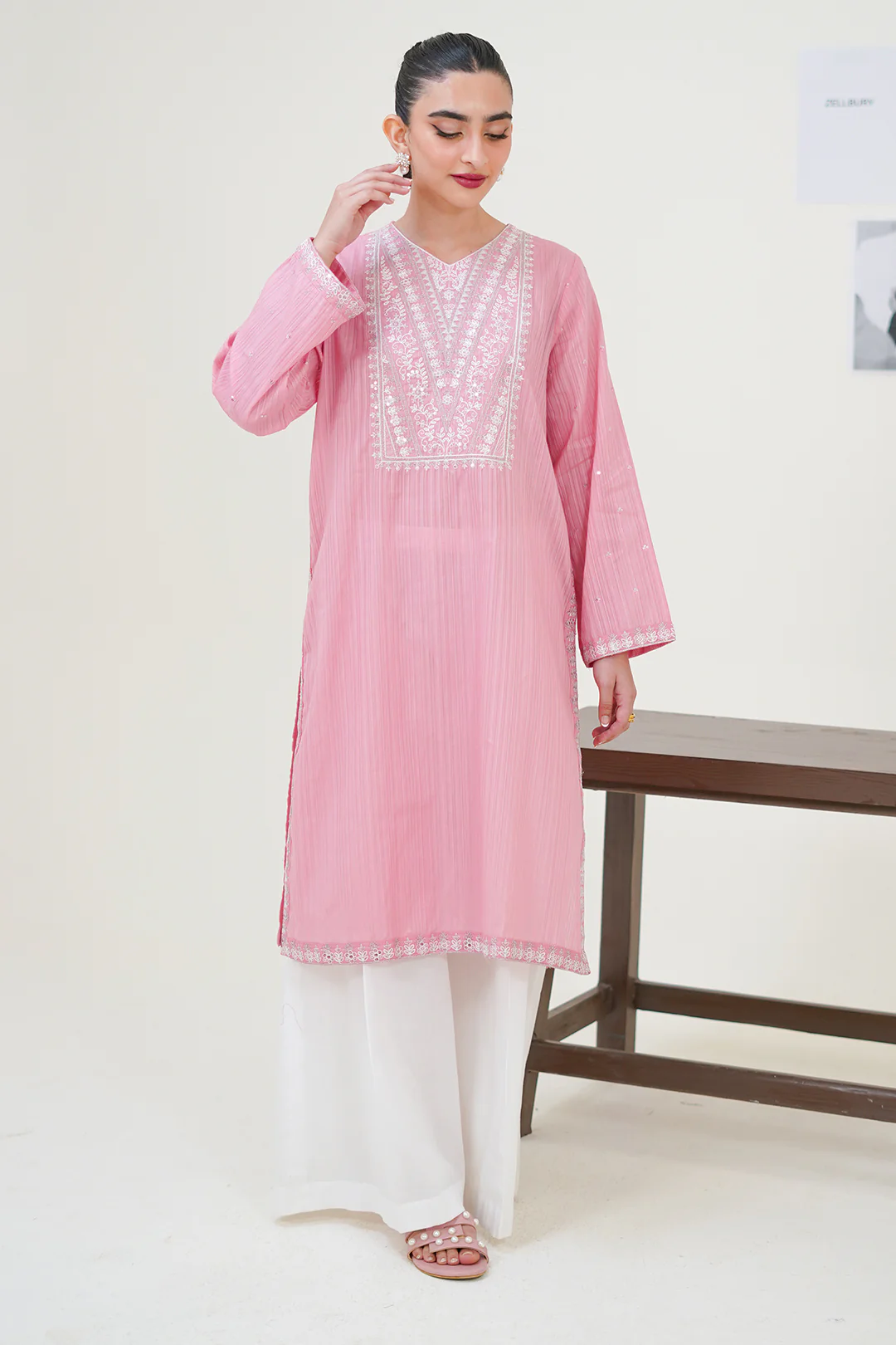 Embroidered Kurta - 1799 - Image 3