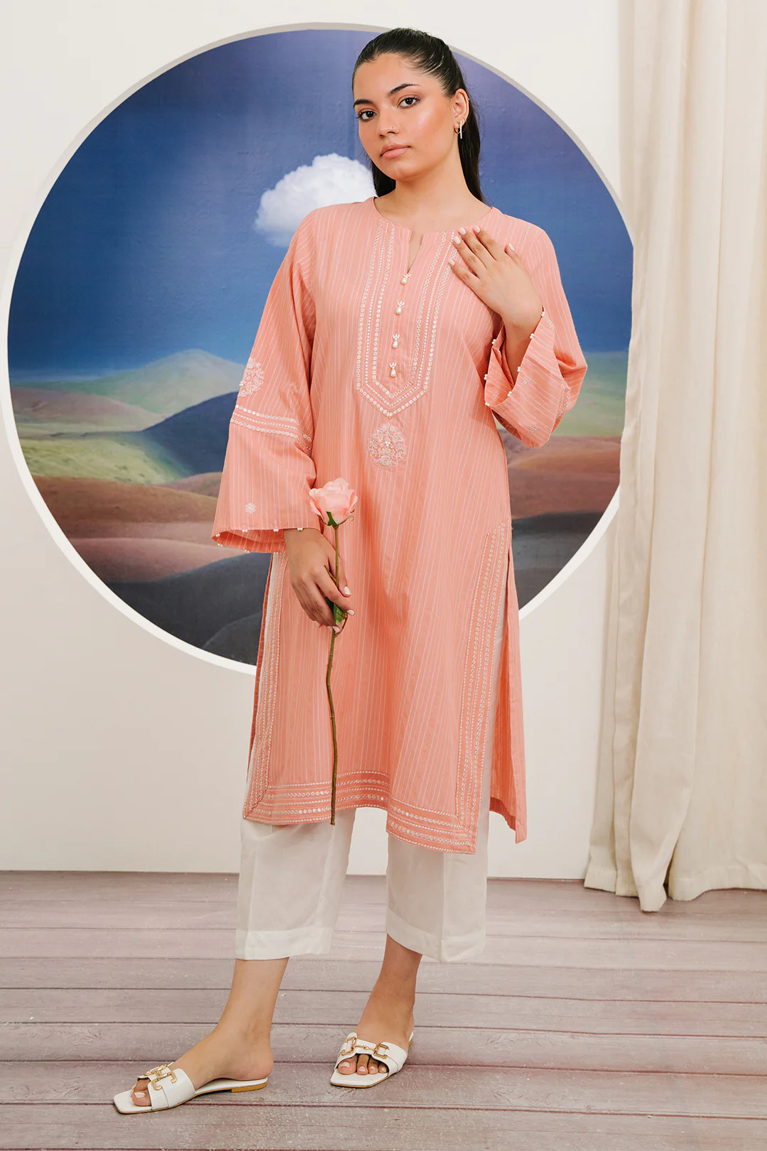 Embroidered Kurta - 1858 - Image 2