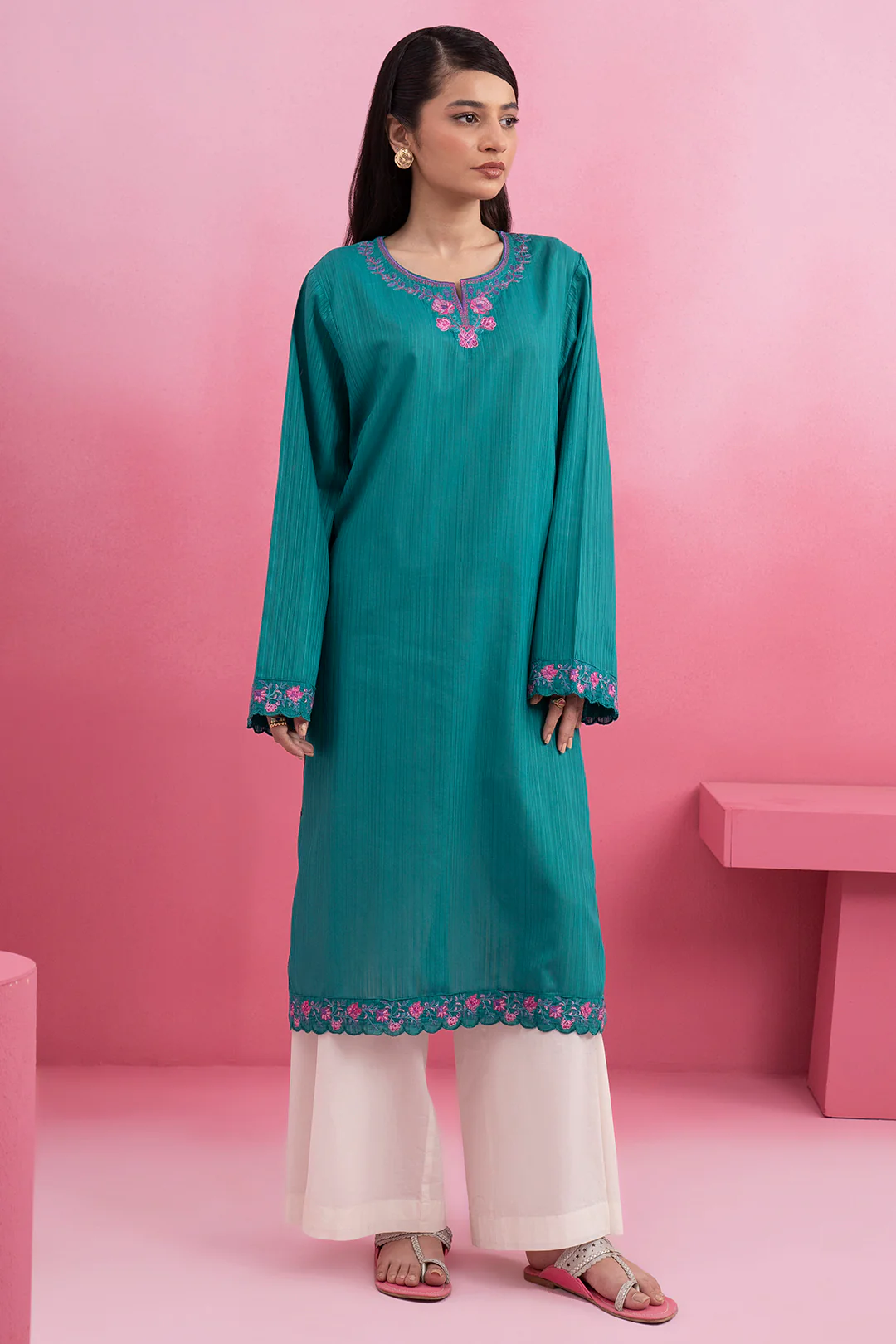 Embroidered Kurta - 2143 - Image 5