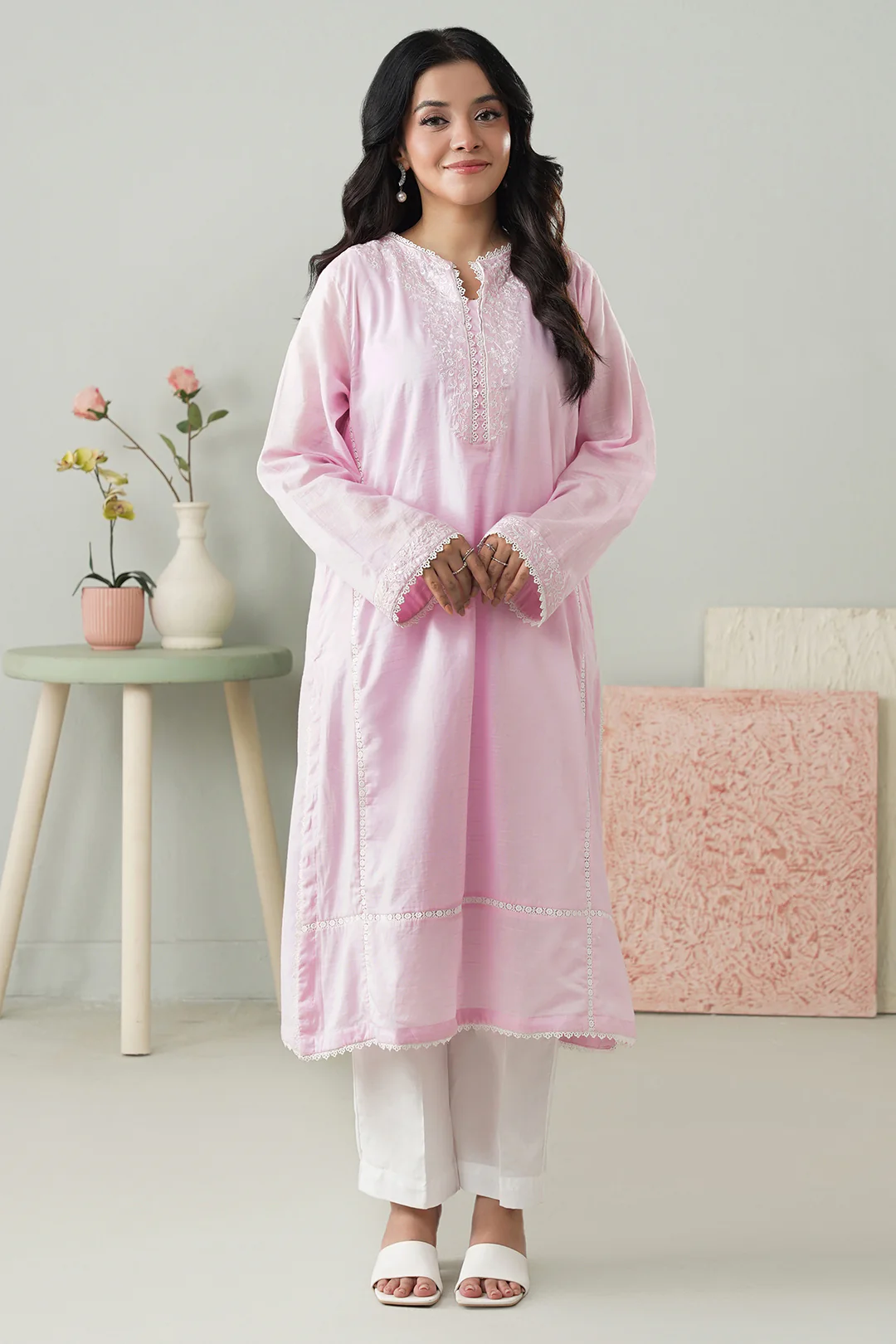 Embroidered Kurta - 2507 - Image 3