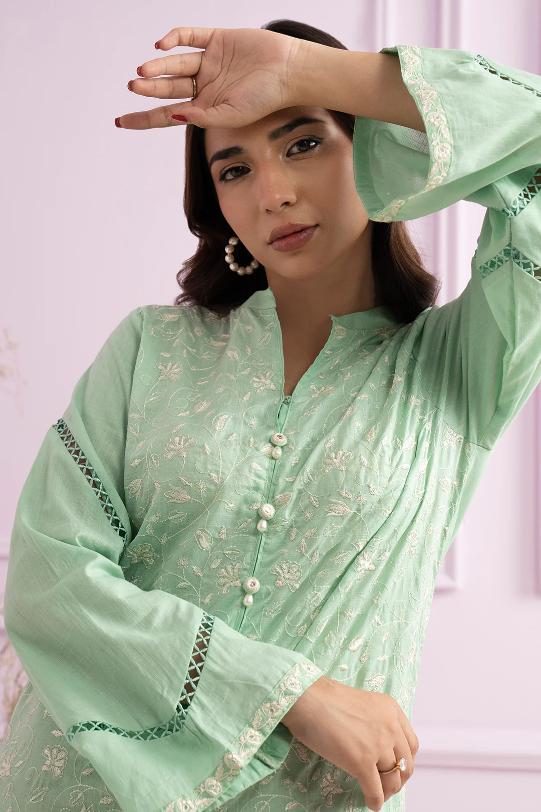 Embroidered Kurta - 2518 - Image 3