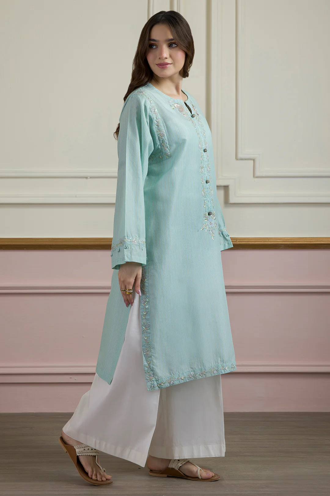 Embroidered Kurta - 2617 - Image 7