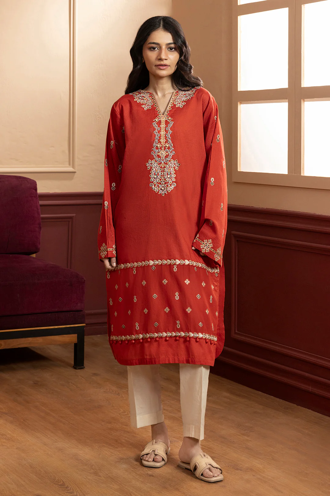 Embroidered Kurta - 2623 - Image 2