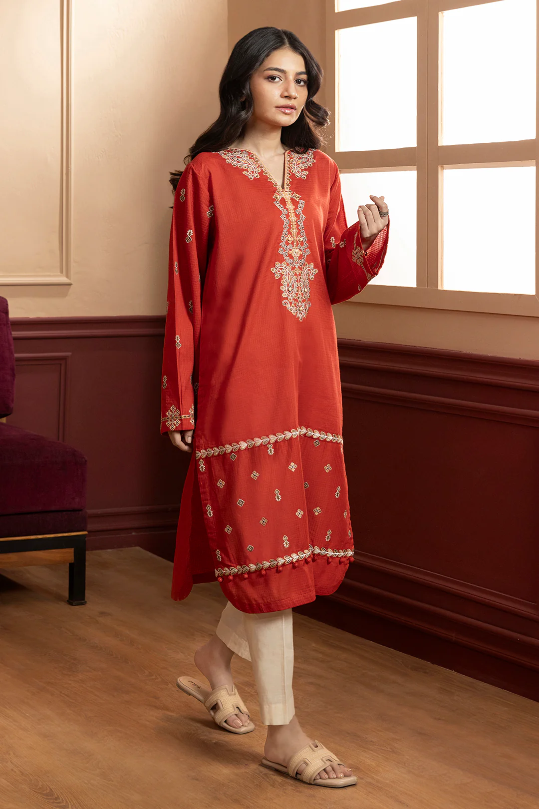 Embroidered Kurta - 2623 - Image 4