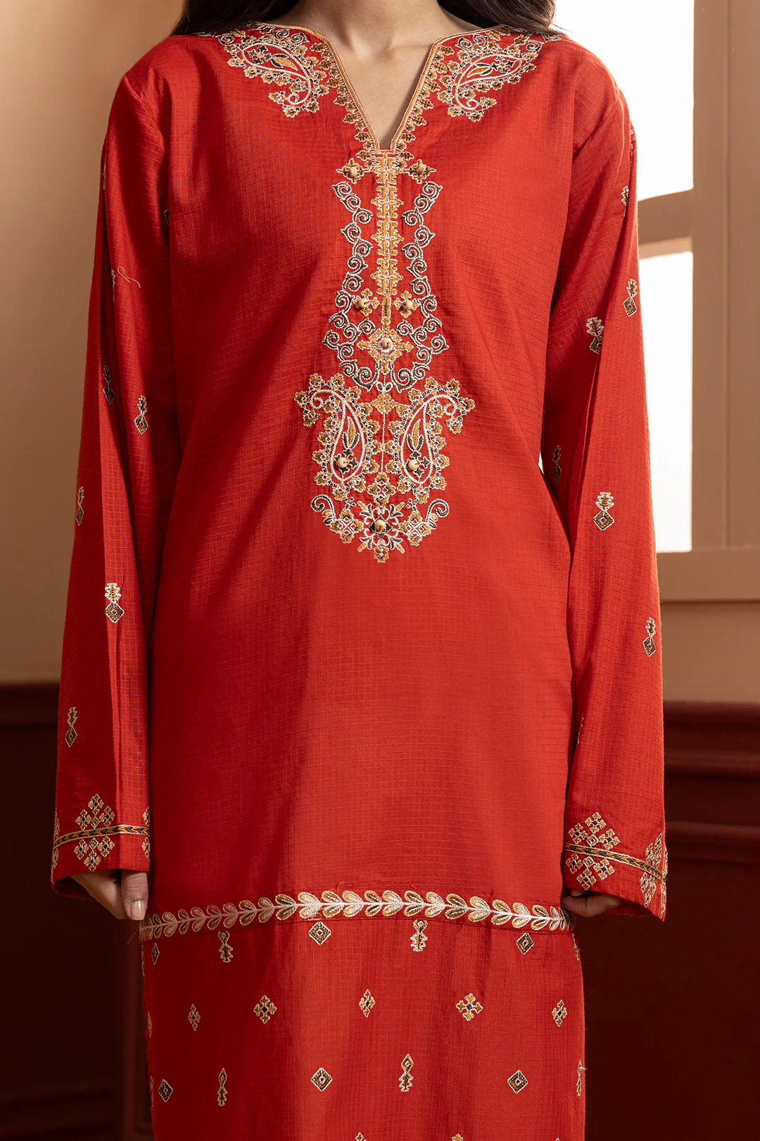 Embroidered Kurta - 2623 - Image 5