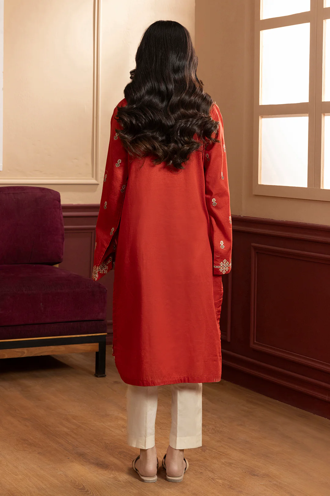Embroidered Kurta - 2623 - Image 9