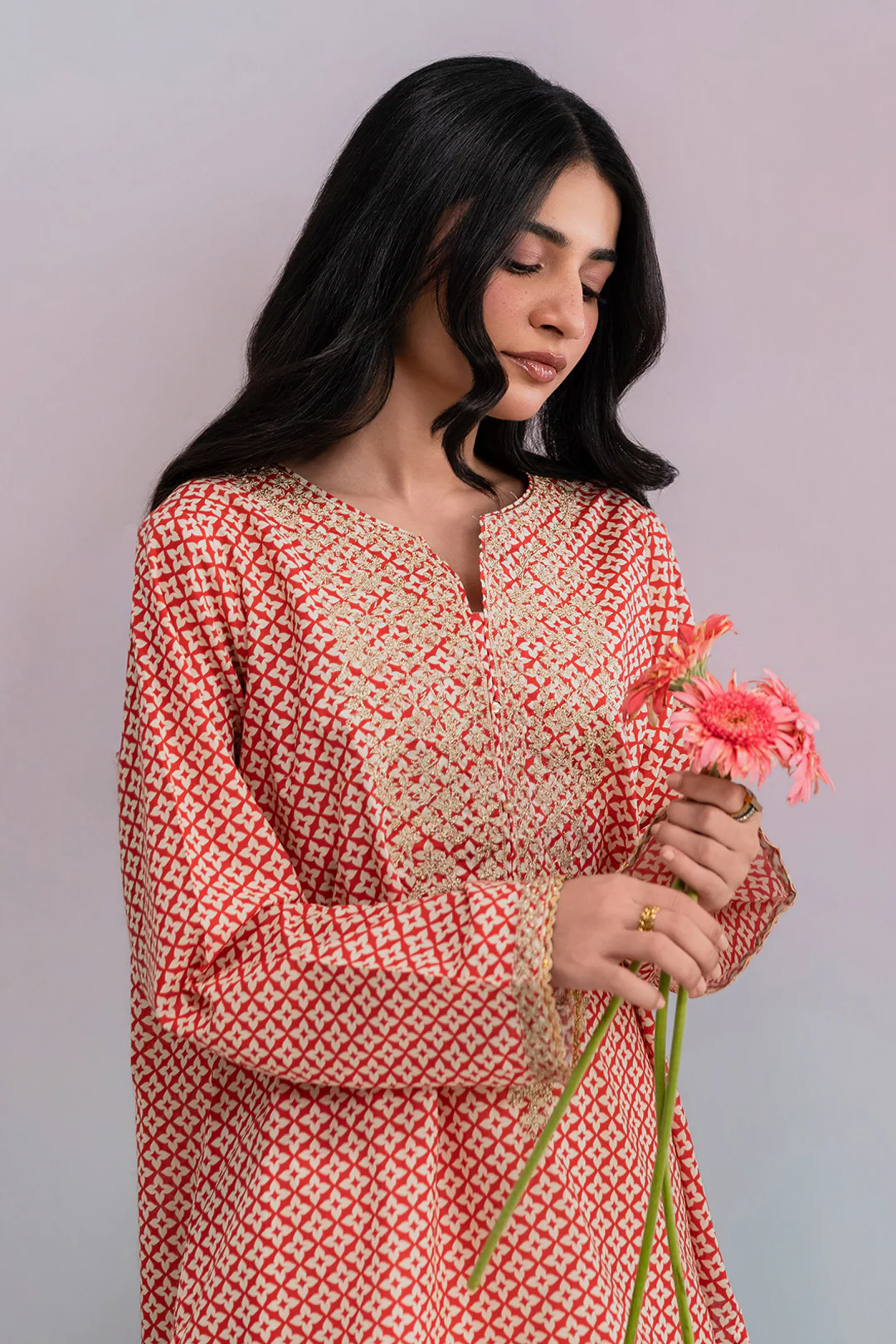 Embroidered Kurta - 2268 - Image 3