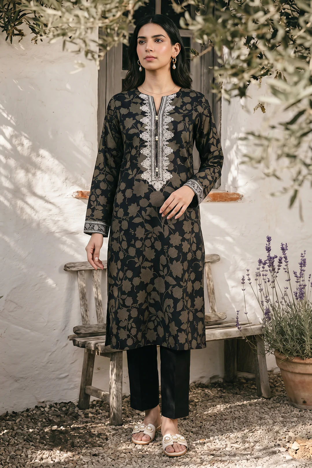 Embroidered Kurta - 2269 - Image 3