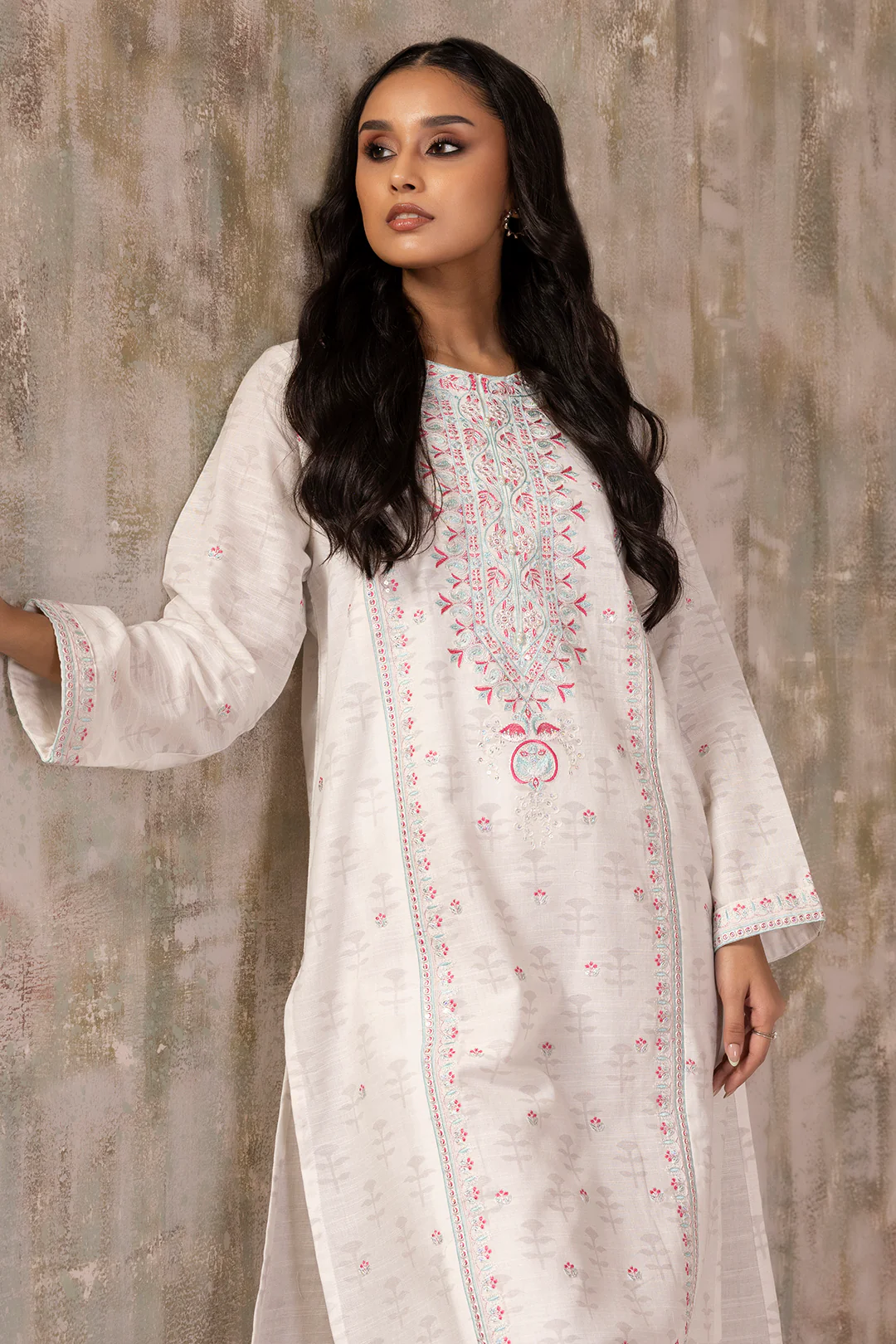 Embroidered Kurta - 2296 - Image 3