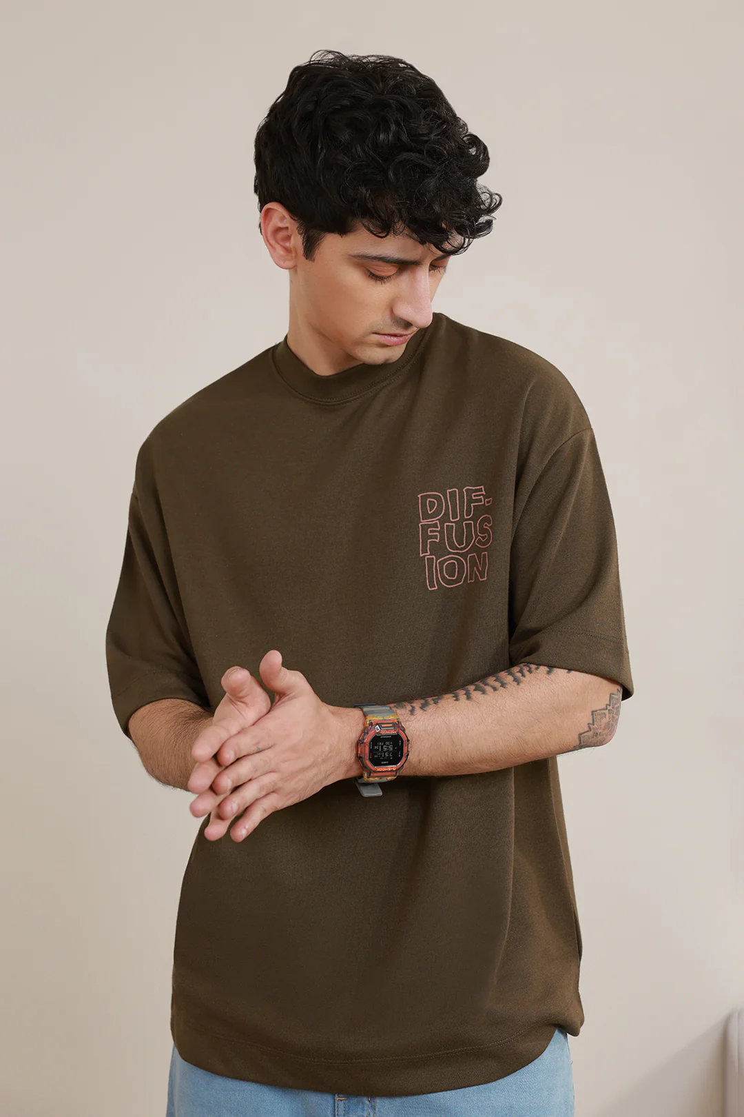 Oversized Graphic T-Shirt - D136 - Image 4